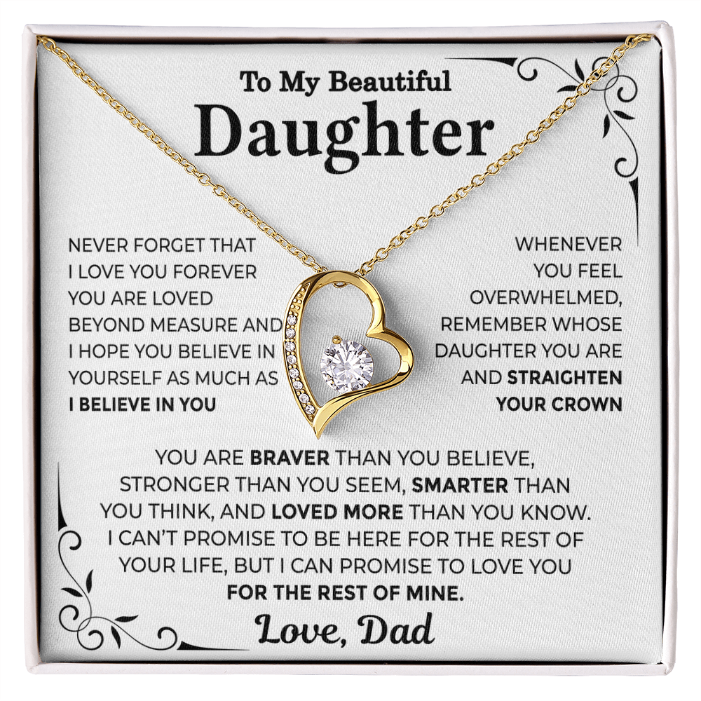 To My Daughter — Straighten Your Crown Forever Love Necklace from Dad