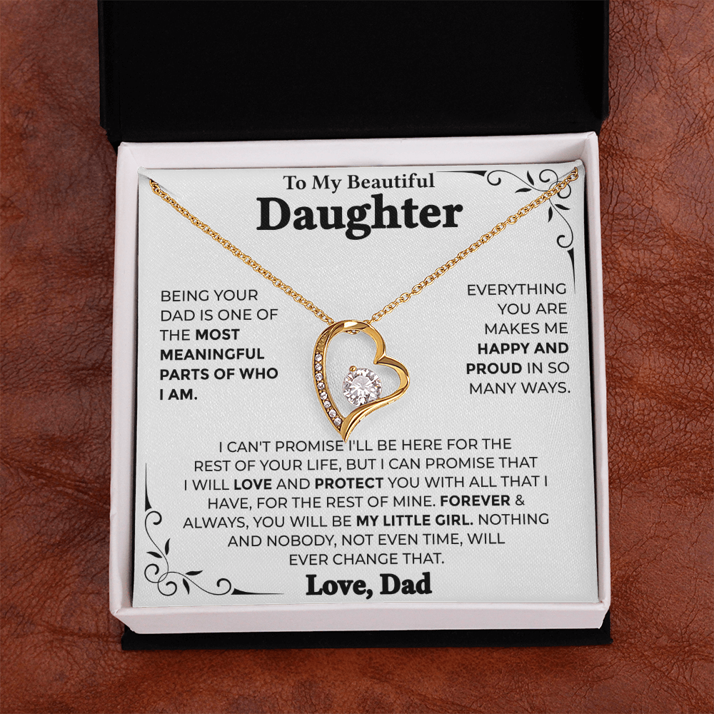 To My Beautiful Daughter – Forever My Little Girl, Forever Love Necklace from Dad