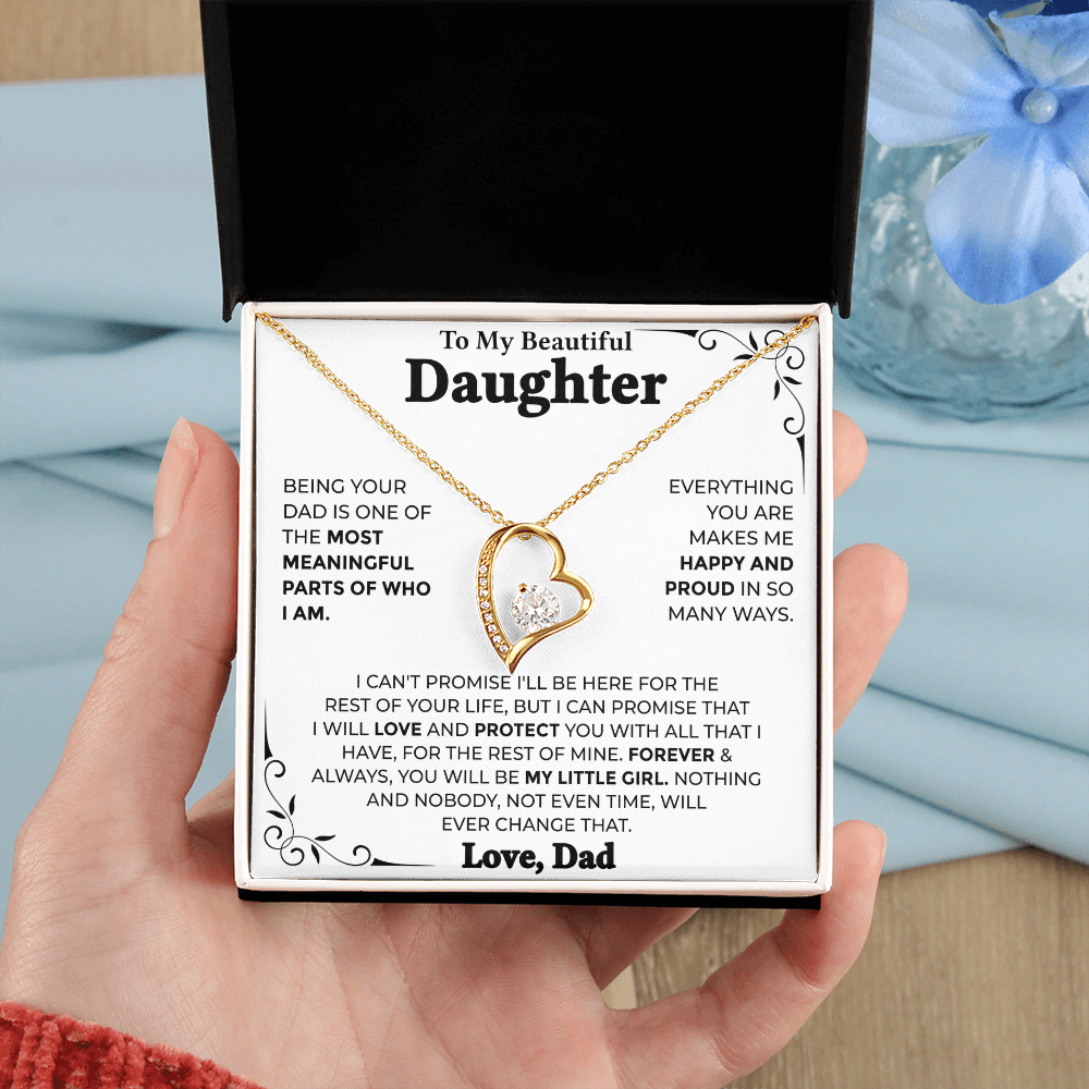 To My Beautiful Daughter – Forever My Little Girl, Forever Love Necklace from Dad