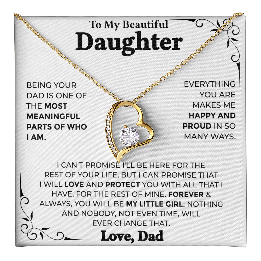 To My Beautiful Daughter – Forever My Little Girl, Forever Love Necklace from Dad