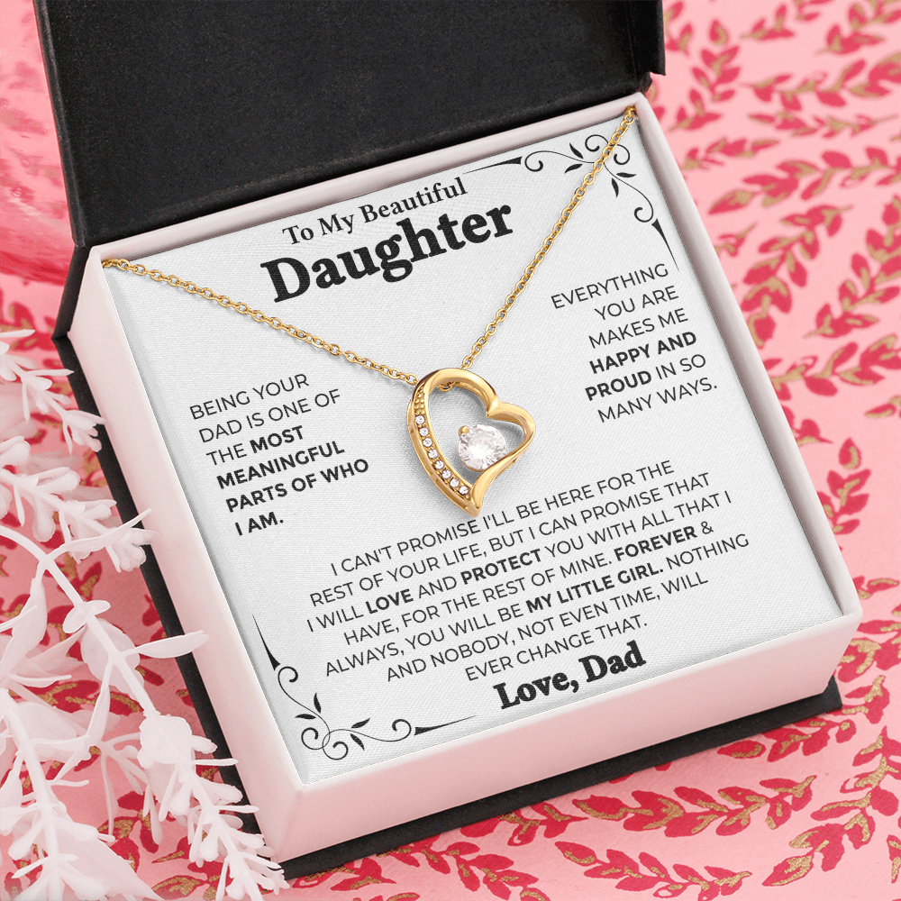 To My Beautiful Daughter – Forever My Little Girl, Forever Love Necklace from Dad