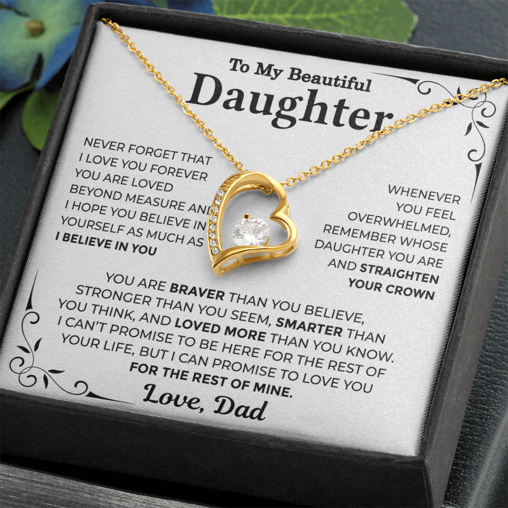 To My Daughter — Straighten Your Crown Forever Love Necklace from Dad