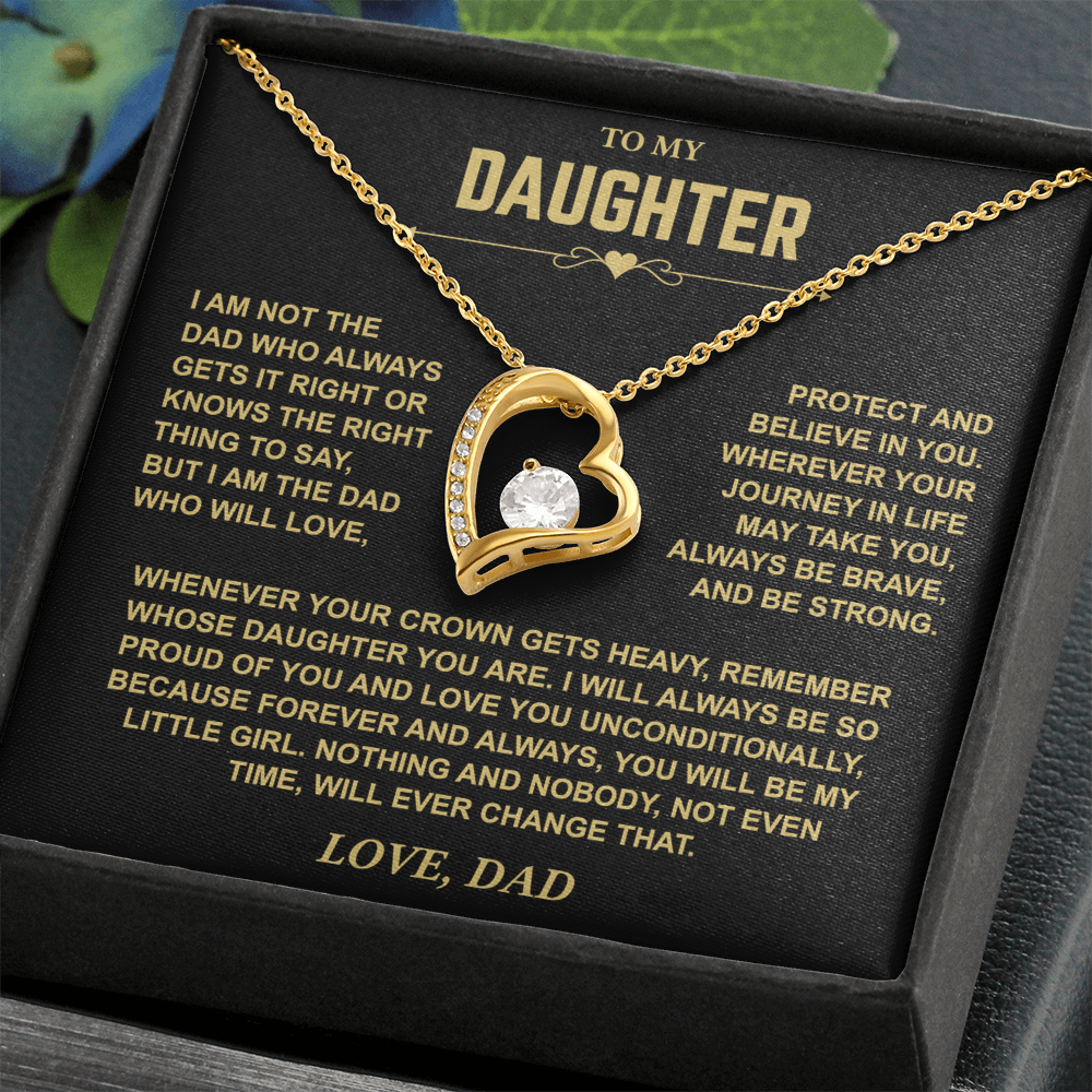 To My Daughter — Brave & Strong Forever Love Necklace from Dad
