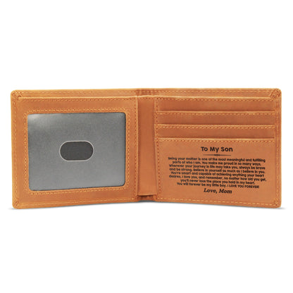 To My Son — Forever My Little Boy Engraved Wallet from Mom