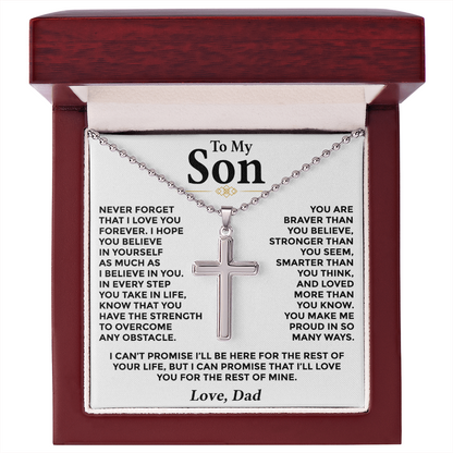 To My Son — Strength for Every Step Cross Necklace from Dad