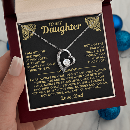 To My Daughter — Always My Little Girl Forever Love Necklace
