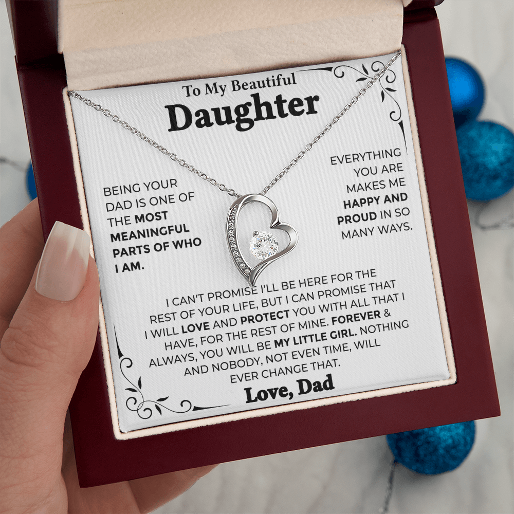 To My Beautiful Daughter – Forever My Little Girl, Forever Love Necklace from Dad