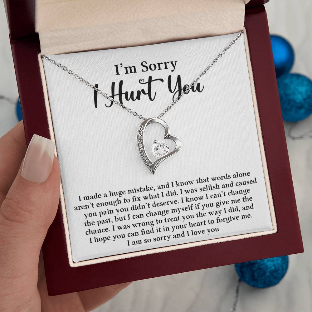 I’m Sorry — Forever Love Necklace with Apology Message Card