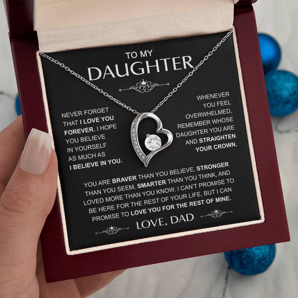To My Daughter — Straighten Your Crown Forever Love Necklace from Dad
