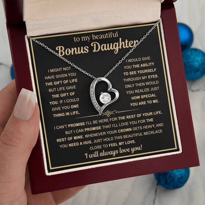 To My Bonus Daughter — Always Loved Forever Love Necklace