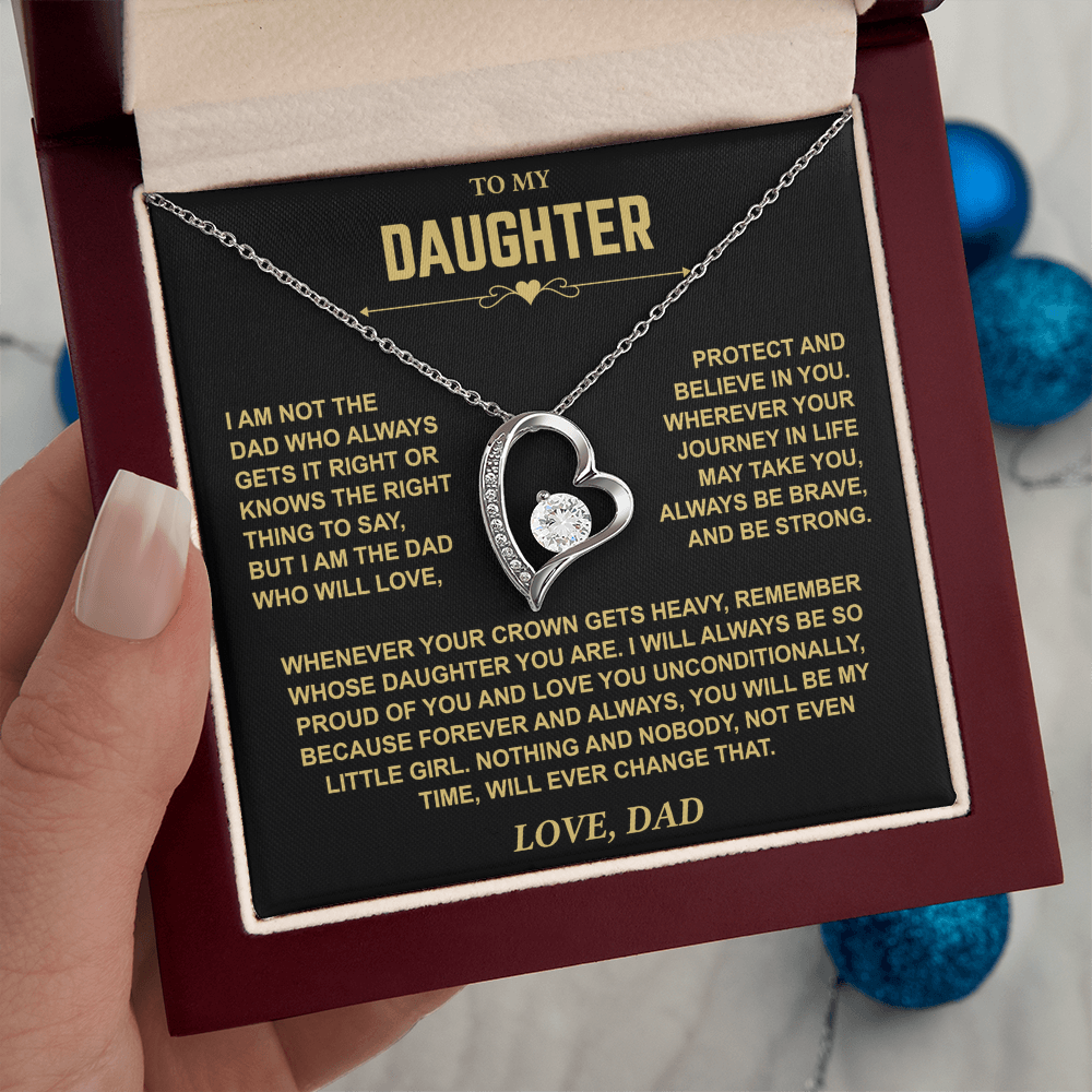 To My Daughter — Brave & Strong Forever Love Necklace from Dad