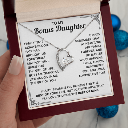 To My Bonus Daughter — Family Forever | Forever Love Necklace