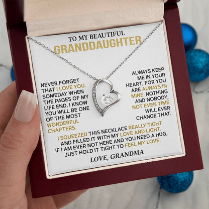 To My Granddaughter — A Hug from Grandma Forever Love Necklace