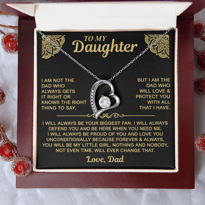 To My Daughter — Always My Little Girl Forever Love Necklace
