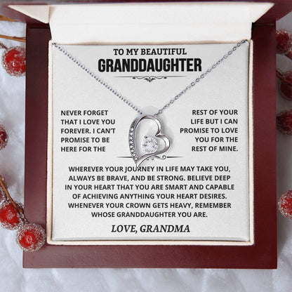 To My Granddaughter — Be Brave, Be Strong Forever Love Necklace from Grandma
