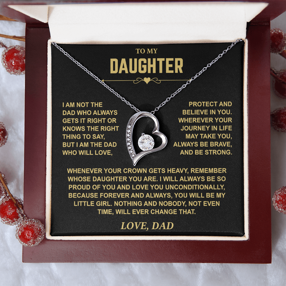 To My Daughter — Brave & Strong Forever Love Necklace from Dad