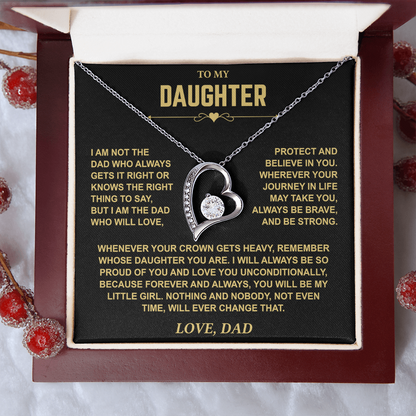 To My Daughter — Brave & Strong Forever Love Necklace from Dad