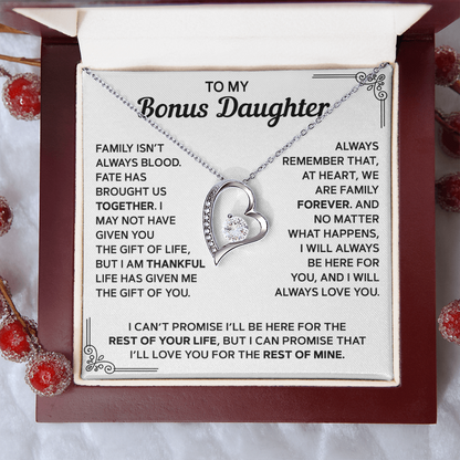 To My Bonus Daughter — Family Forever | Forever Love Necklace
