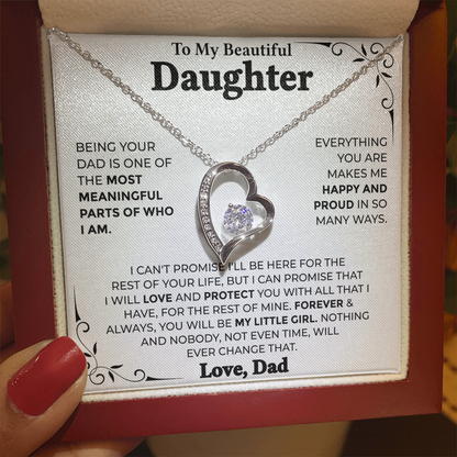 To My Beautiful Daughter – Forever My Little Girl, Forever Love Necklace from Dad