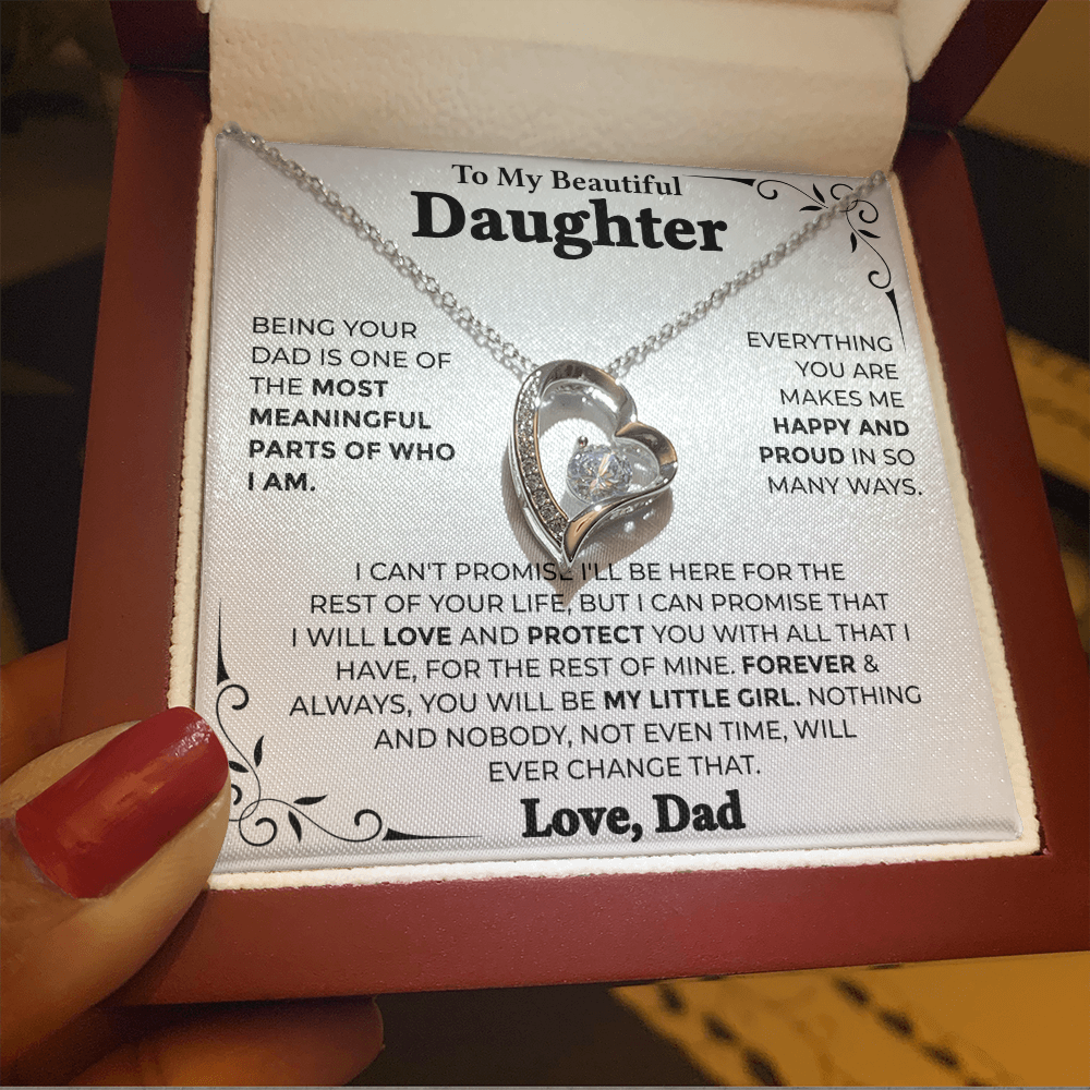 To My Beautiful Daughter – Forever My Little Girl, Forever Love Necklace from Dad