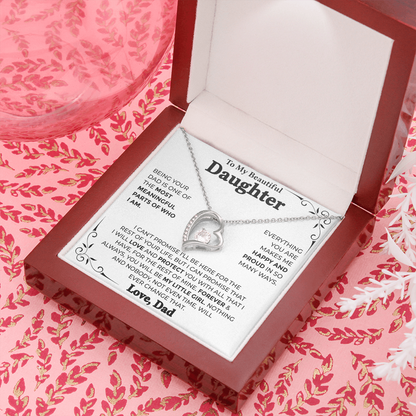 To My Beautiful Daughter – Forever My Little Girl, Forever Love Necklace from Dad