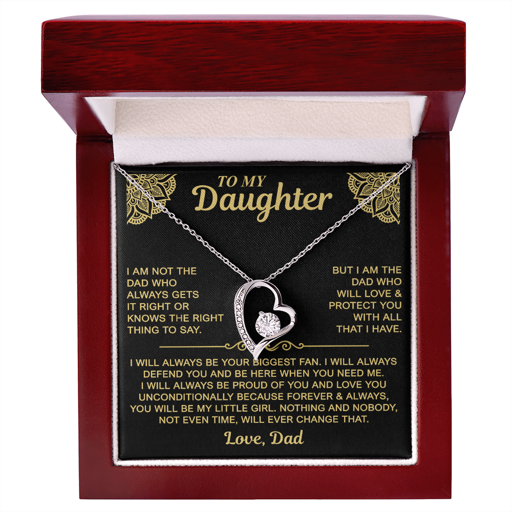 To My Daughter — Always My Little Girl Forever Love Necklace