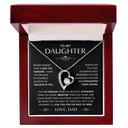 To My Daughter — Straighten Your Crown Forever Love Necklace from Dad