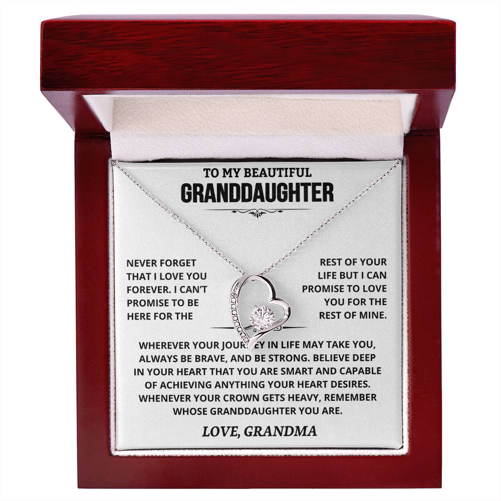 To My Granddaughter — Be Brave, Be Strong Forever Love Necklace from Grandma