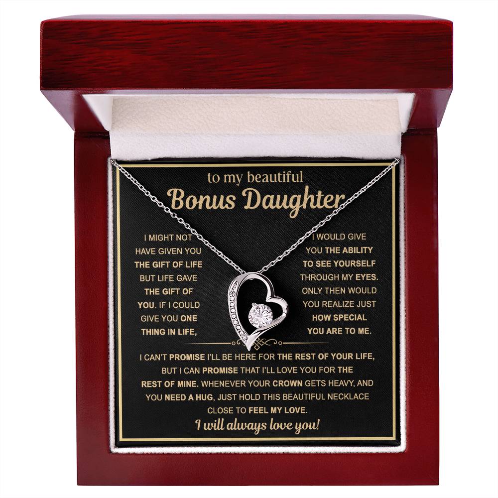 To My Bonus Daughter — Always Loved Forever Love Necklace