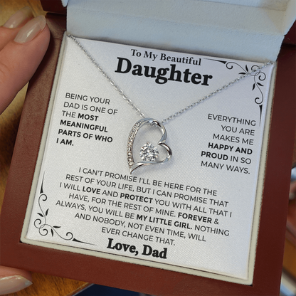 To My Beautiful Daughter – Forever My Little Girl, Forever Love Necklace from Dad