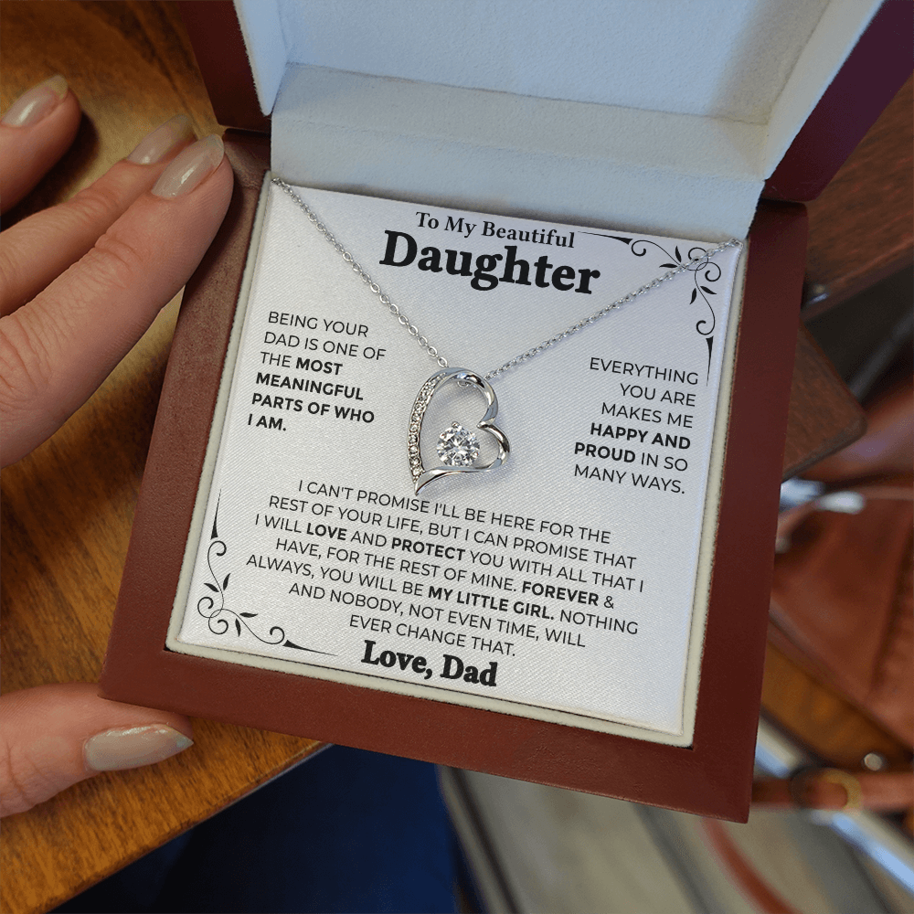 To My Beautiful Daughter – Forever My Little Girl, Forever Love Necklace from Dad