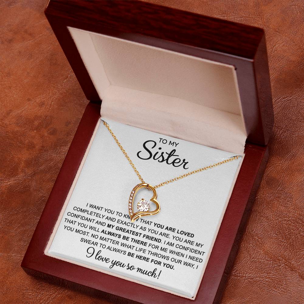 To My Sister — Always Here for You Forever Love Necklace