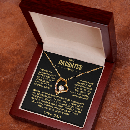 To My Daughter — Brave & Strong Forever Love Necklace from Dad