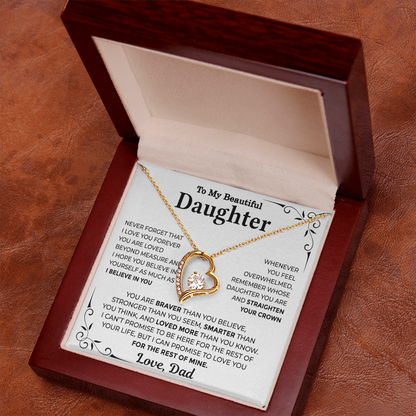To My Daughter — Straighten Your Crown Forever Love Necklace from Dad