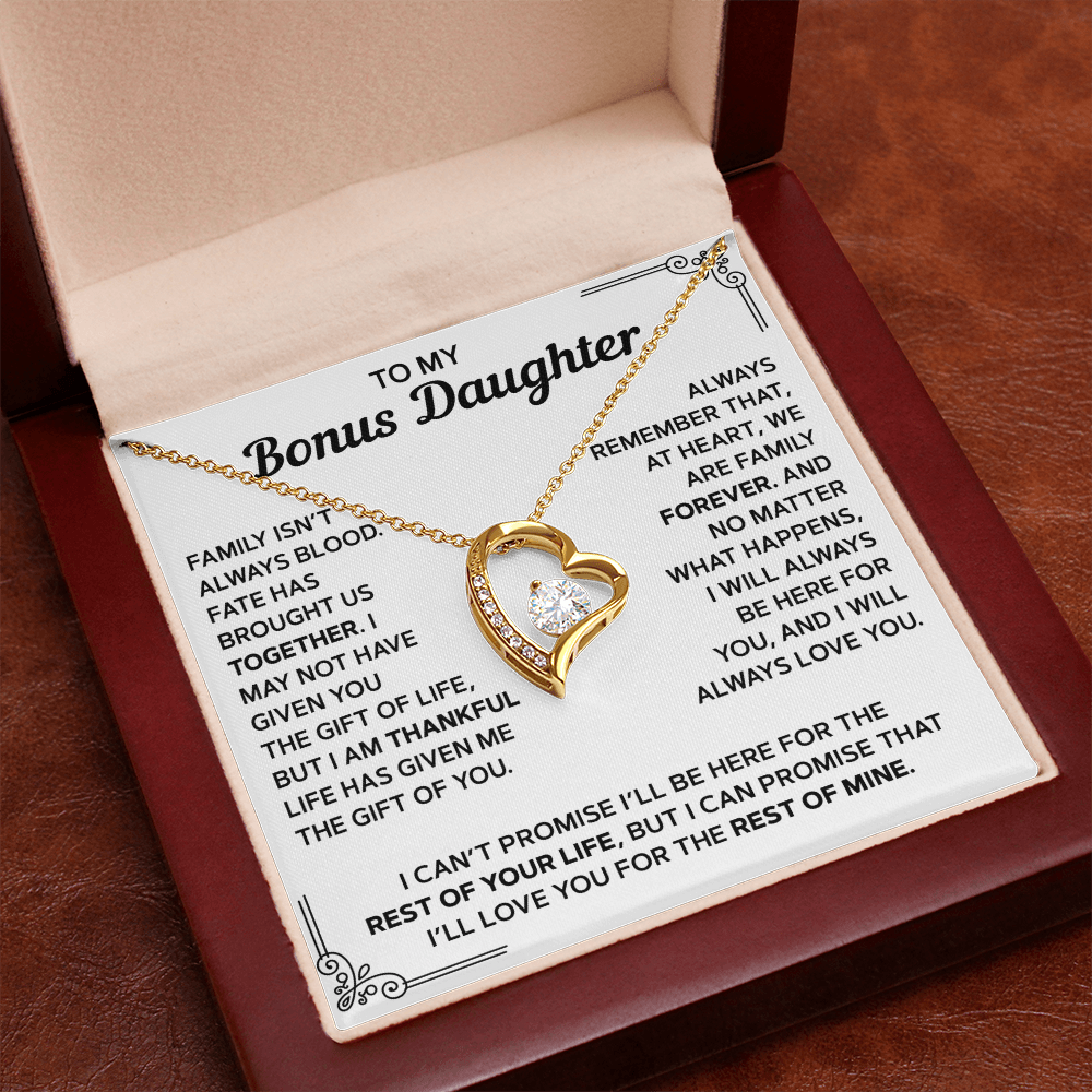 To My Bonus Daughter — Family Forever | Forever Love Necklace
