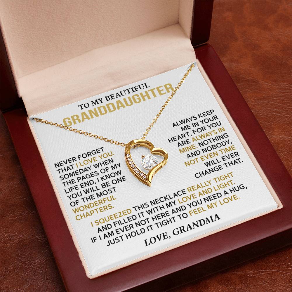 To My Granddaughter — A Hug from Grandma Forever Love Necklace
