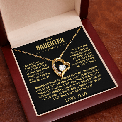 To My Daughter — Brave & Strong Forever Love Necklace from Dad