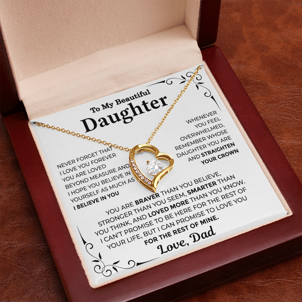 To My Daughter — Straighten Your Crown Forever Love Necklace from Dad