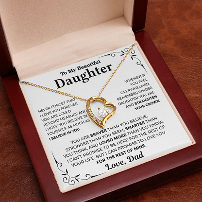 To My Daughter — Straighten Your Crown Forever Love Necklace from Dad