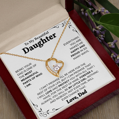 To My Beautiful Daughter – Forever My Little Girl, Forever Love Necklace from Dad