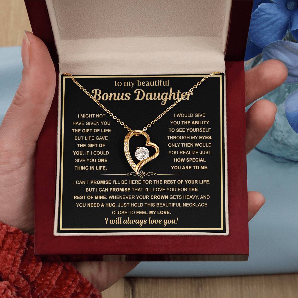 To My Bonus Daughter — Always Loved Forever Love Necklace