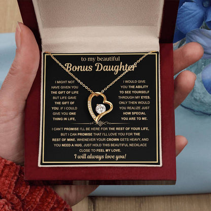 To My Bonus Daughter — Always Loved Forever Love Necklace