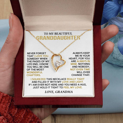 To My Granddaughter — A Hug from Grandma Forever Love Necklace