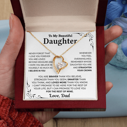 To My Daughter — Straighten Your Crown Forever Love Necklace from Dad