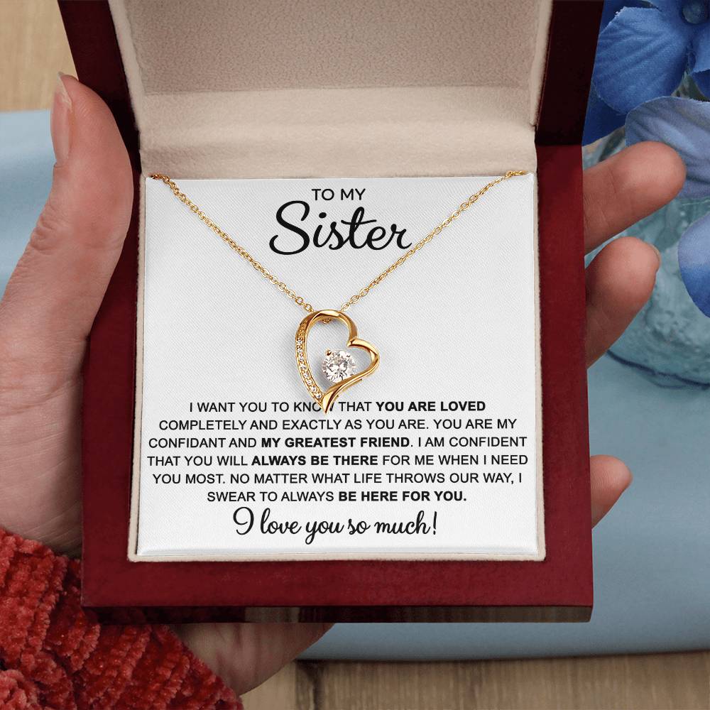 To My Sister — Always Here for You Forever Love Necklace
