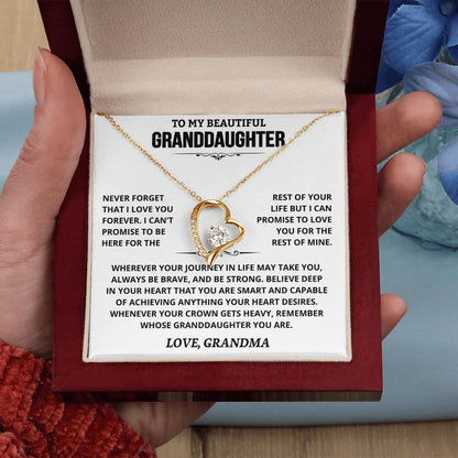 To My Granddaughter — Be Brave, Be Strong Forever Love Necklace from Grandma