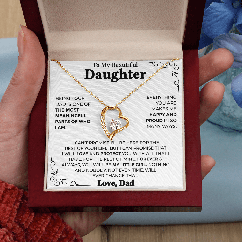 To My Beautiful Daughter – Forever My Little Girl, Forever Love Necklace from Dad