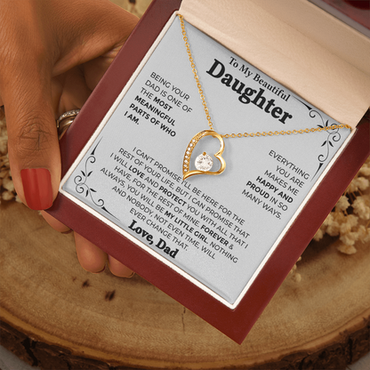 To My Beautiful Daughter – Forever My Little Girl, Forever Love Necklace from Dad