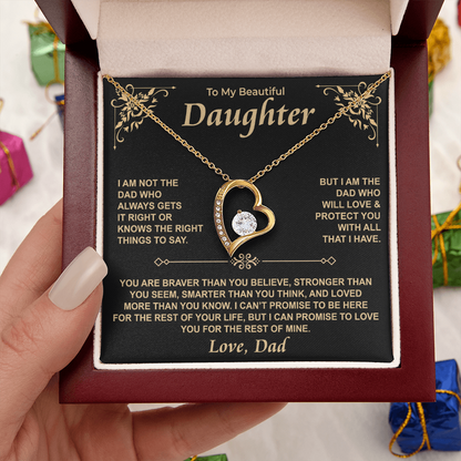 To My Daughter — For the Rest of Mine Forever Love Necklace