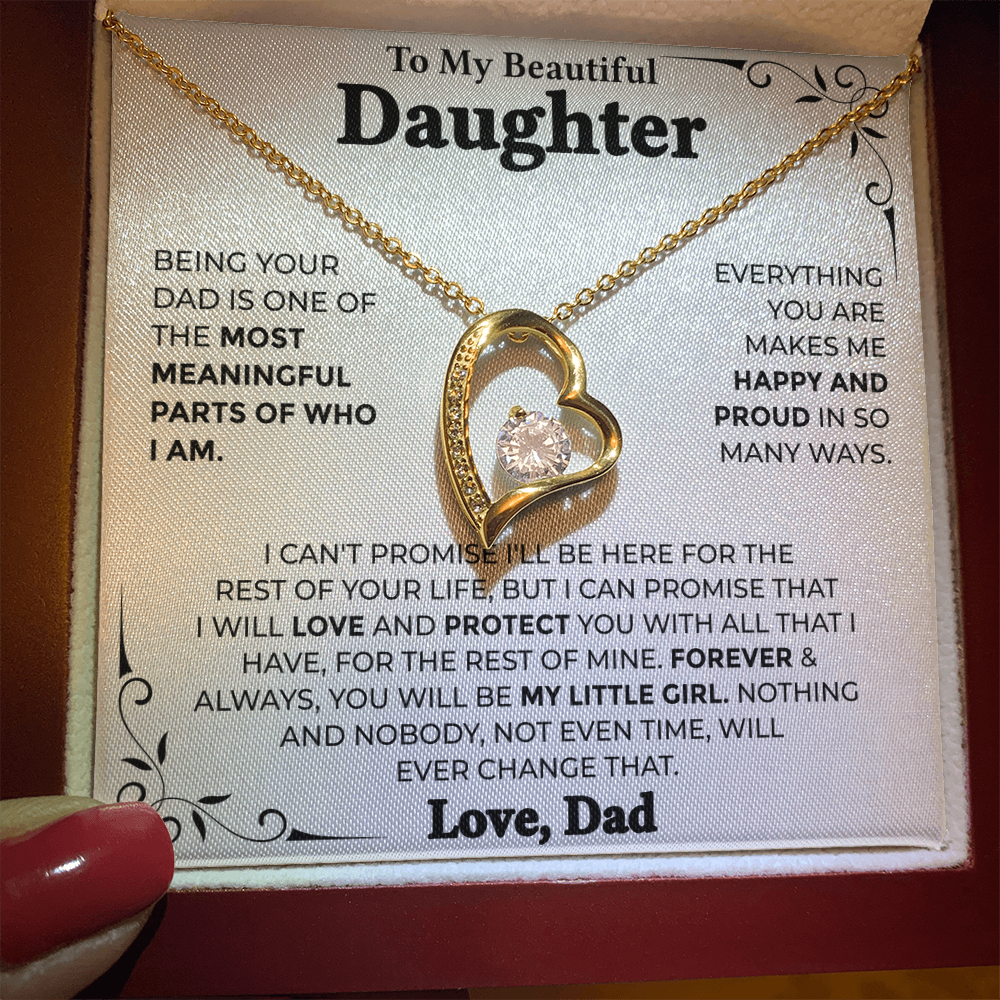 To My Beautiful Daughter – Forever My Little Girl, Forever Love Necklace from Dad
